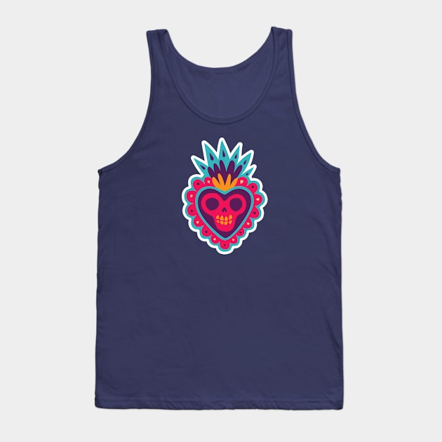 Dia de los Muertos Corazon // Day of the Dead Heart Tank Top by SLAG_Creative